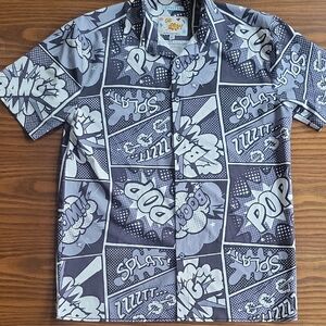 OH SNAP! Men's Comic Print Short-Sleeve Button-Up Shirt | Size: S